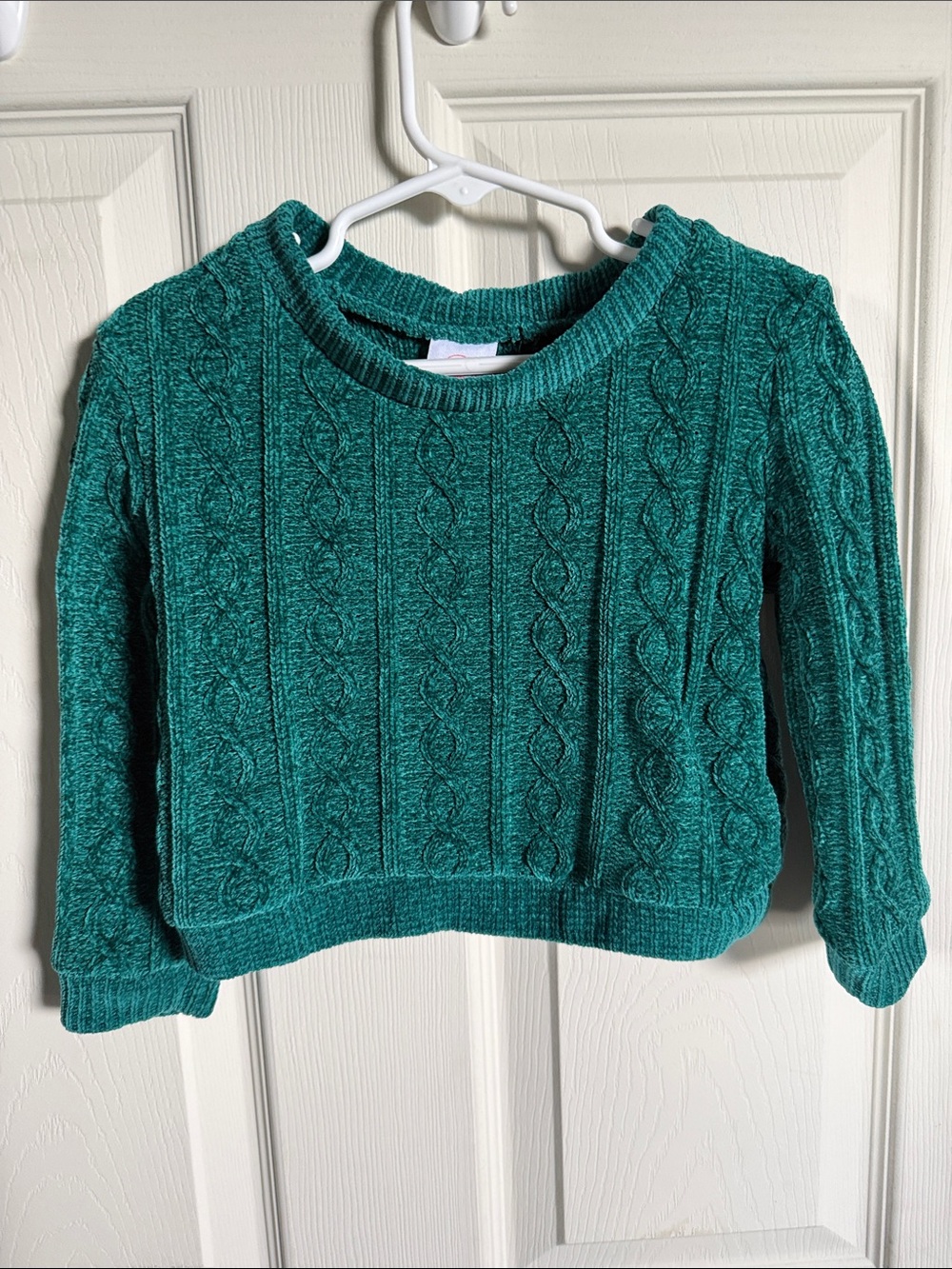 wonder nation Teal Cable Knit Crewneck Sweater
